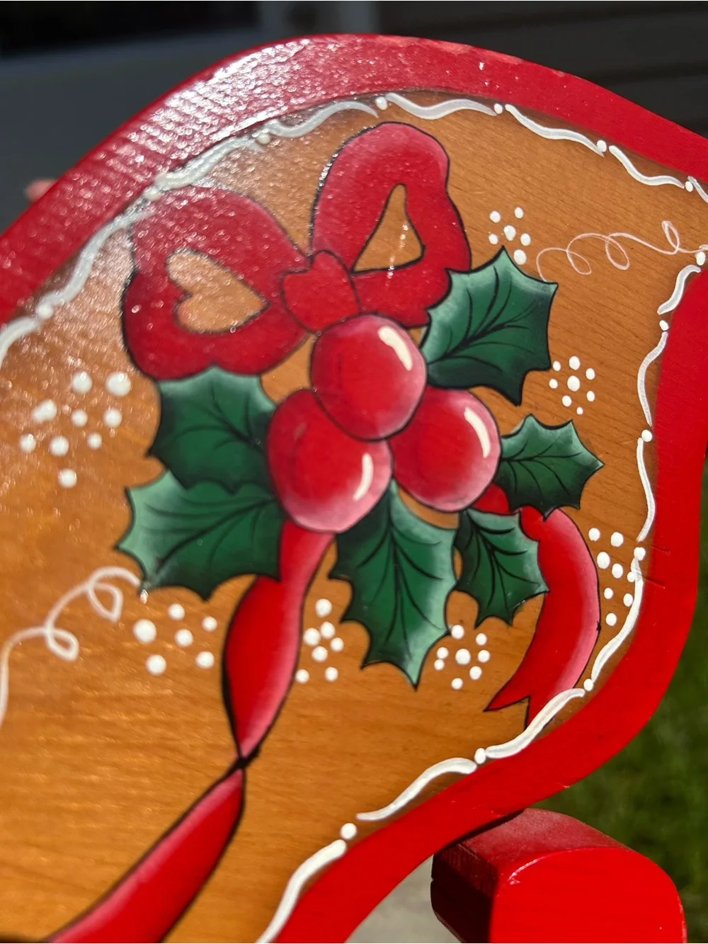 Festive Red and Wood Holiday Sleigh Décor